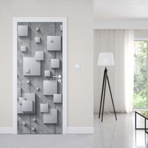 GLIX Fototapeta na dvere - Abstract 3D Design Squares Concrete