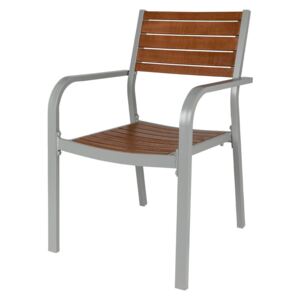 FLORABEST® Hliníková stolička s eukalyptovým drevom (100320570)