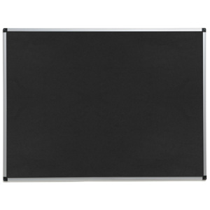 Nástenka s hliníkovým rámom Š 900 x V 600 mm, čierna