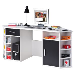 OVN PC stôl IDN ID13300200 biela/čierna/lamino