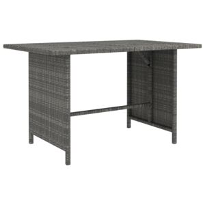 Záhradný jedálenský stôl sivý 110x70x65 cm polyratan