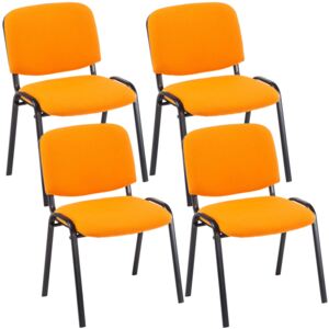 4x Stohovateľná konferenčná stolička Ken látka Farba Oranžová