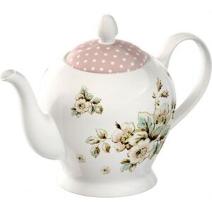 Porcelánová kanvica na čaj cottage flower barva: růžová,bílá, velikost: 19x14x16