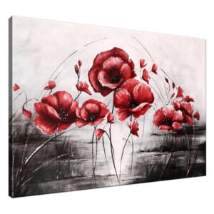 Ručne maľovaný obraz Červené Vlčie maky 100x70cm RM2452A_1Z