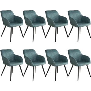 Tectake 404061 8x stolička marilyn stoff - modro - čierna