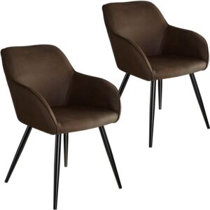 Tectake 404070 2x stolička marilyn stoff - tmavo hnedá-čierna