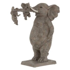 Slon šedý so sloníčatmi socha dekorácia 2ks set YELLOW MELLOW