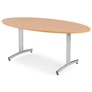Jedálenský stôl Sanna, oválny, 1800x1000 mm, buk / chróm