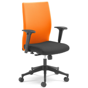 Kancelárska stolička MILTON s odnímateľným poťahom, oranžová / čierna