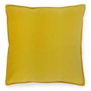 Štvorcový vankúš žltý- plyš - 45x45 cm