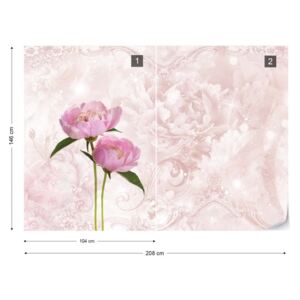 Fototapeta GLIX - Soft Flowers Floral Vliesová tapeta - 208x146 cm