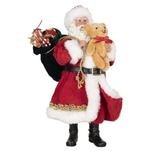 Vianočné dekorácie Santa s plyšovým medvedíkom - 14 * 14 * 28 cm