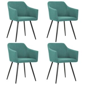 Jedálenské stoličky 4 ks, zelené, látka