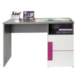 Tempo Kondela PC stôl, sivá/biela/fialová, LOBETE 21