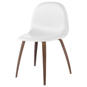 Gubi Stolička 3D Dining Chair, white cloud/american walnut