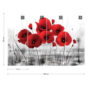 Fototapeta GLIX - Red Poppies Vliesová tapeta - 368x254 cm