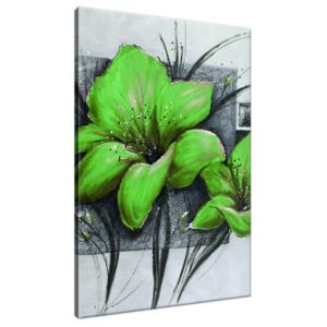 Ručne maľovaný obraz Nádherné zelené Vlčie maky 70x100cm RM2457A_1AB