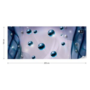 Fototapeta GLIX - 3D Abstract Blue Vliesová tapeta - 250x104 cm