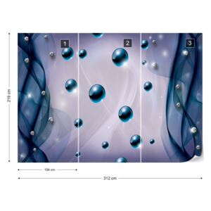 Fototapeta GLIX - 3D Abstract Blue Vliesová tapeta - 312x219 cm