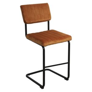 LEITMOTIV Sada 2 ks: Oranžová barová stolička Keen Velvet