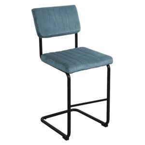 LEITMOTIV Sada 2 ks: Modrá barová stolička Keen Velvet