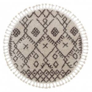 Kusový koberec Shaggy Tanger krémový kruh, Velikosti 160cm
