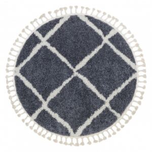 Kusový koberec Shaggy Cross šedý kruh, Velikosti 160cm