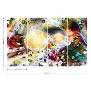 Fototapeta GLIX - 3D Puzzle Tunnel Multicoloured Spheres Vliesová tapeta - 416x254 cm