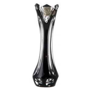 Krištáľová váza Lotos I, farba čierna, výška 155 mm