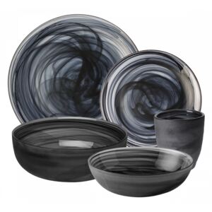 S-art - Sklenený set čierny pieskovaný 25 ks - Elements Glass (w0024)