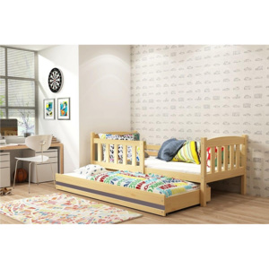 Detská posteľ s prístilkou FERDA, 80x190, borovica/grafitová