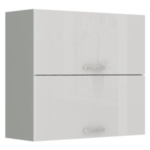 Výklopná horná skrinka do kuchyne 80 cm 07 - HULK - Bílá lesklá