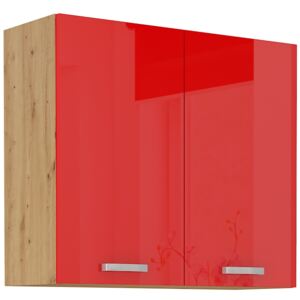 Závesná skrinka do kuchyne 80 cm 27 - MYSTIC - Červená lesklá
