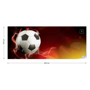 Fototapeta GLIX - 3D Football Red And Yellow + lepidlo ZADARMO Vliesová tapeta - 250x104 cm