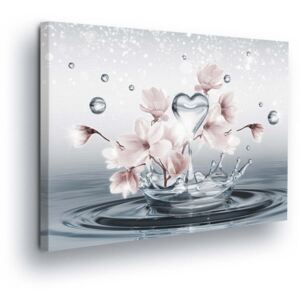 Obraz na plátne GLIX - Flowers in Water Drops 80x60 cm