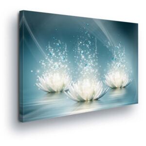 Obraz na plátne GLIX - Diamond Water Lilies 100x75 cm
