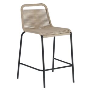 Béžová barová stolička s oceľovou konštrukciou La Forma Glenville, výška 62 cm