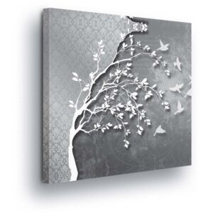GLIX Obraz na plátne - White Tree Decoration in Gray Tones 40x40 cm