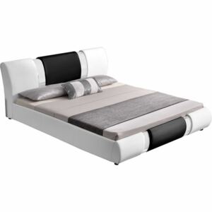 Tempo Kondela Moderná posteľ, biela/čierna, 180x200, LUXOR
