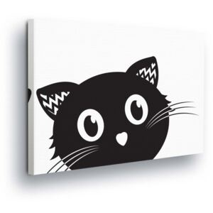 Obraz na plátne GLIX - Cartoon Cat in Black 50x70 cm