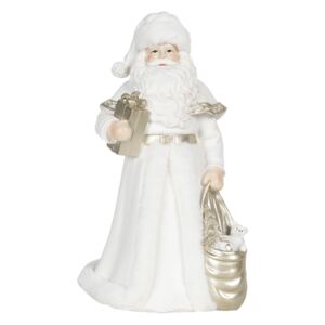 Vianočné dekorácie Santa v bielo-zlatom prevedení - 17 * 17 * 31 cm