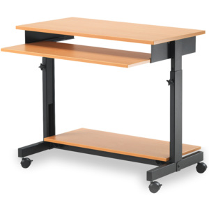 Počítačový stôl Logic, výškovo nastaviteľný, 880x500 mm, buk/čierna