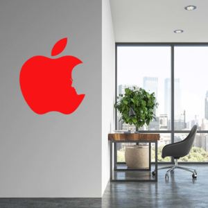 GLIX Apple Jobs - samolepka na stenu Červená 30x25 cm