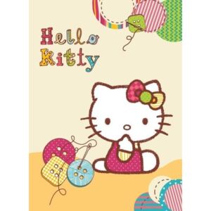 Krémová detská deka Hello Kitty