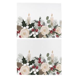 Sada 2 bavlnených vianočných obrúskov Butter Kings Fir Branches, 45 x 35 cm