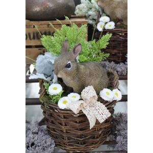 Jarný aranžmán v košíku so zajačikom