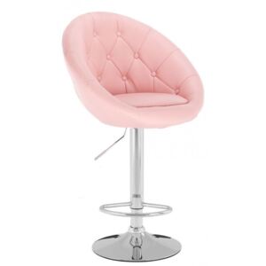 Barová stolička VERA na striebornom tanieri - ružová