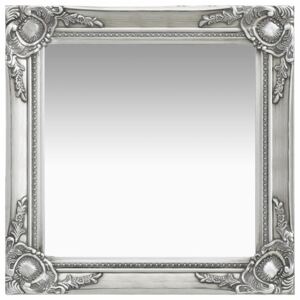 Nástenné zrkadlo v barokovom štýle 50x50 cm strieborné