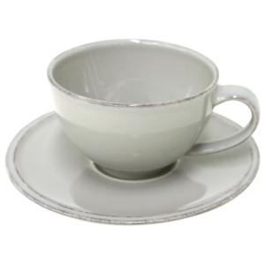 Sivá kameninová šálka na čaj s tanierikom Costa Nova Friso, objem 260 ml