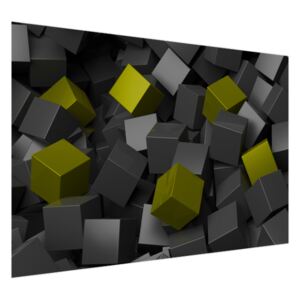 Samolepiaca fólia Čierno - zelené kocky 3D 200x135cm OK3706A_1AL